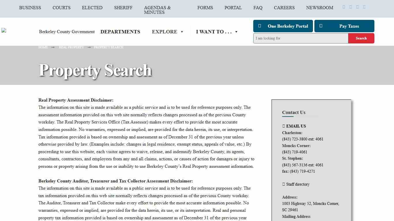 Property Search – Berkeley County Government